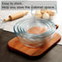 NUTRIUPS 7 Inch Medium Glass Prep Bowls, 30oz Clear Tempered Glass Salad Bowls for Kitchen, Microwave Safe