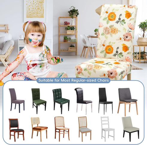 Set 4, 78) Dining Chair Covers, Dining Room Chair Cover of Stretch Kitchen Chair Covers, Detachable Washable Chair