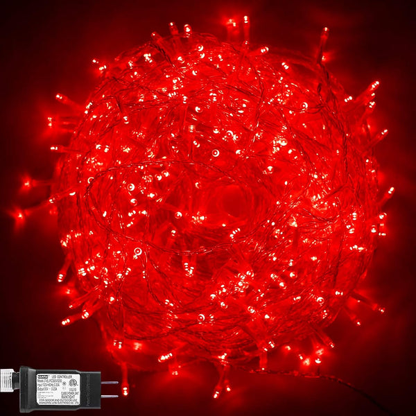500 LED Christmas Light Red - Indoor String Light Plug in Twinkling Hanging Tree Lights for Party, Bar, Bedroom,