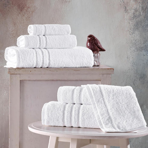 6 Set 2 2 2 Hawmam Linen White Piece Bath Towels for Bathroom Original Turkish Cotton Soft, Absorbent and Premium Bath