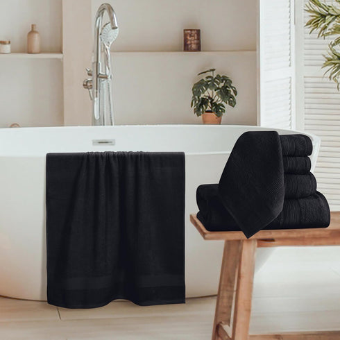 Belizzi Home 8 Set 100% 2 27x54, 2 16x28 4 13x13 Piece Towel Ring Spun Cotton, Bath Towels Hand Towels and Washcloths