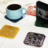 Immersion (2 Purple/Pack) PCB-Design Purple Coasters - Gold Circuit Board Coasters for Coffee Table, Gamer, Bar, Office