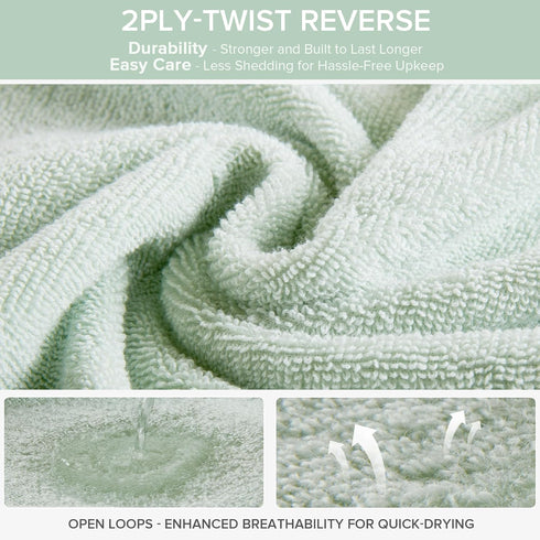 Set 6 (2 2 2 100% Comfort Spaces Luxury Bath - Pieces Bath Towels, Hand Towels, Washcloths) - Cotton, Quick-Dry