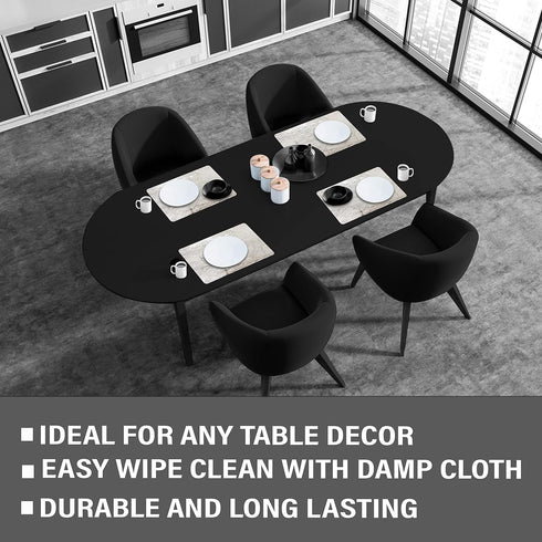 Dainty Home Foiled Granite Thick Cork Heat Resistant Dining Table Placemats Set of 2, 12" x 18" Rectangle, Marbled