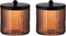 KMwares 2-Pack Glass Qtip Holder Dispenser Set for Cotton Ball, Swab, Round Pads, Floss Picks with Matte Black Lid
