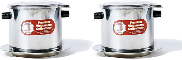 Set of 2 Vietnamese Traditional Coffee Phin Filter, Restaurant Quality Coffee - 15 Ounce