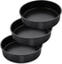 Herogo 8 Inch Round Cake Pan Set of 3, Black Nonstick Stainless Steel Baking Pan for Birthday Wedding Layer Cakes