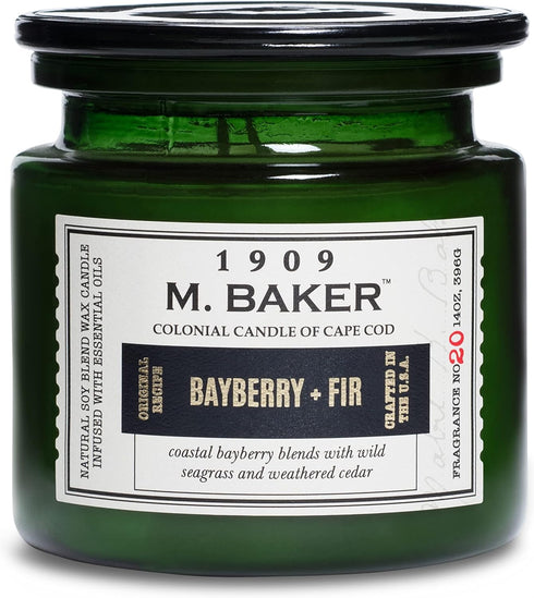 Colonial Candle Bayberry Fir Scented Jar Candle - 2-Wick Natural Soy Blend Wax Candle for Home Aromatherapy