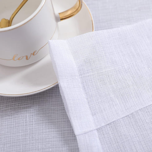 White Short Sheer Curtains, 36 Inch Length for Kitchen Door, 2 Panel Set for Small Window Decor