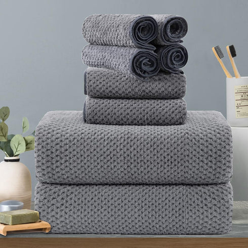 8-Piece Gray Bath Towels Set,2 Oversized Large Bath Towels Sheet,2 Hand Towels