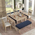YISUN Jacquard Dining Bench Covers - Stretch Washable Removable Slipcover for Dining Rooms (Navy Blue)