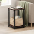 2-Tier Furinno TURN-N-TUBE Side Table, Modern Square End Table with Open Shelf, Toolless Night Stand, Bedside Table