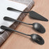 LIANYU 5-Piece Matte Black Serving Utensils Set, Stainless Steel Serving Set with Spoon, Fork, Flatware for Buffet