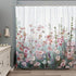 SUMGAR 72 x 72 inch Colorful Flowers Shower Curtain Set with Hooks - Pink Floral Romantic Wildflower Plants