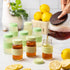 2oz, Juice Shot Containers, Glass, Clear, Colored Lids & Silicone Grip Bands, Beverage Storage, Juicing, Ginger