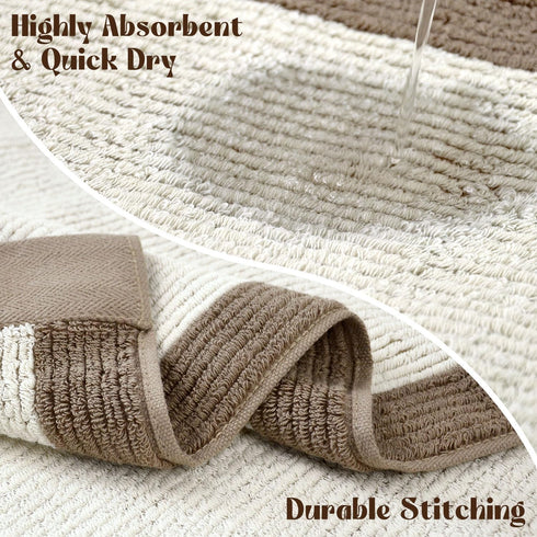 Set 4 100% Set, 1 1 2 Cleanbear Bathroom Towels Piece, Cotton, Ultra Soft, Absorbent and Quick Dry Towel Bath, Hand
