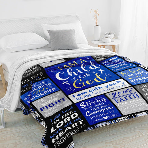 Sruemiul 60"x80" Christian Gifts for Men - Baptism Gifts for Boys & Men - Bible Verse Christian Blanket - Inspirational