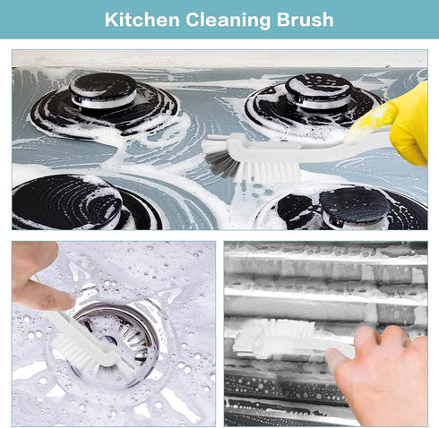 8 Pcs Dish Brush Bottle Bathroom Scrub Brushes, Kitchen Cleaning Brush for Right Angle Sink Household Pot Pan Edge