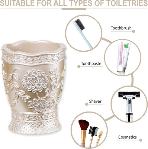 Popular Bath 942705 Rose Vine Tumbler, Beige-Taupe