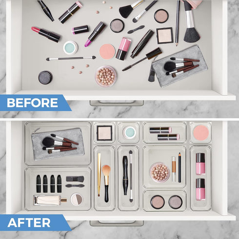 Ravinte 6 Pack Drawer Organizer, 3" X 6" Plastic Storage Bins, Clear Acrylic Organizers for Makeup, Jewelry, Office