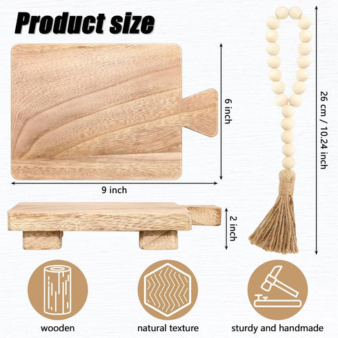 Counter Honeydak Wood Pedestal Riser Tray Soap Dispenser Stand for Kitchen Sink Wooden Holder for Bottles Plant Makeup