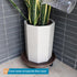 Sanbege 12.8" Pack 2 Resin Plant Caddy with Wheels, Round Plant Pallet, Plant Pot Trolley, of (Brown)