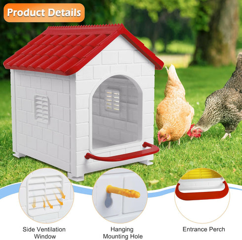 Nesting Boxes for Chicken, Plastic Single Compartment Chicken Nesting Box for Laying Eggs for Hens, Ducks and Poultry