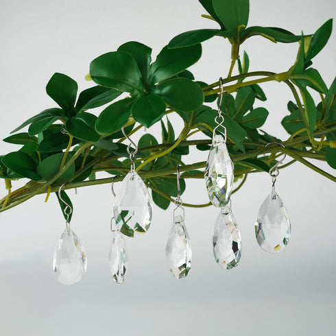 10pcs 38mm Crystal Sun Catcher, Hanging Clear Teardrops Chandelier Crystals Parts Prisms Pendants with Hook for Windows