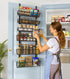 Over The Door Pantry Organizer, 6-Tier Deep Baskets Hanging Metal Rack for Home & Kitchen, Black
