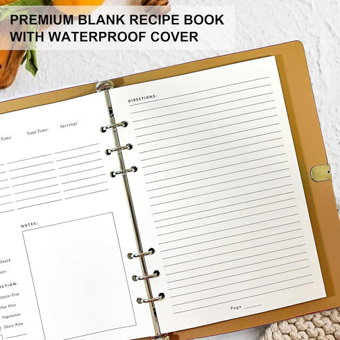 Leather Recipe Book: Index Pages & Templates Made in USA, Perfect Recipe Note Book to Organize Recipes