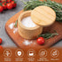 Husfunov 6 Bamboo Salt Cellar, Magnetic Swivel Lid Salt Box, Round Container for Storing Pepper Sugar Herbs, Ounce