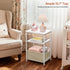 MISSLO Nursery Side Table for Living Room with Storage Basket Small End Tables for Small Spaces Kids Nightstand