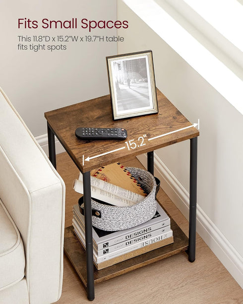 ULET271B01 VASAGLE Side Table, Small End Table, Nightstand for Living Room, Bedroom, Office, Bathroom, Rustic Brown