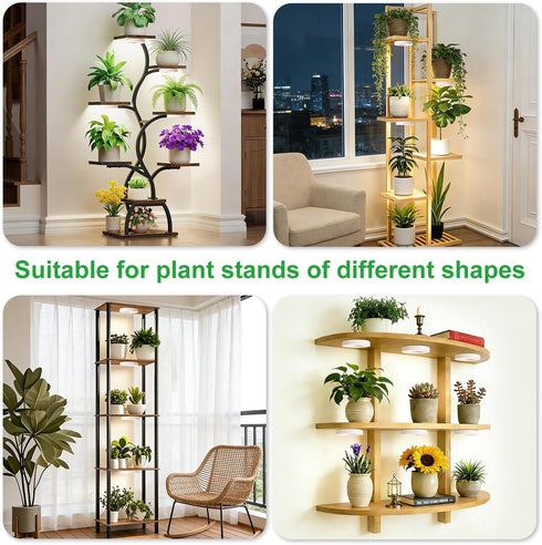 3.54" 6/12/16H 10 Dimmable Plants,2Head RWNTAO Ceiling Grow Light for Indoor Plants, Warm&White Full Spectrum Plant