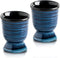 Hasense Ceramic Egg Cups for Soft Boiled Eggs, Porcelain Holders for Hard Boiled Eggs, Set of 2 Decorative Kitchen