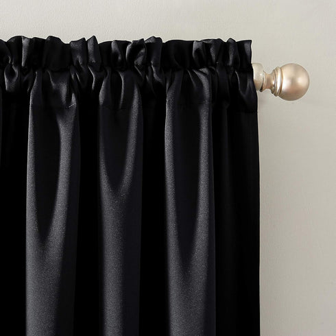 Sun Zero Oslo Theater Grade Extreme Total Blackout Curtain Panel, Rod Pocket, 52" x 84", Black