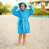 5-6 BAGNO MILANO Kids Organic Turkish Cotton Hooded Beach Cover-Up Towel, GOTS Certified, for Boys and Girls (Blue