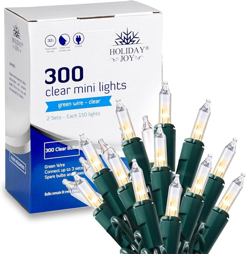 Holiday Joy - 300 Count Warm White Christmas Lights Outdoor, 64FT Length