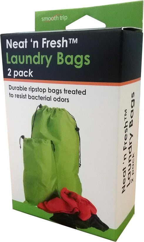 Smooth Trip Travel Laundry Bags - Set of 2 Odor-Blocking Barrier Bags for Wet and Dirty Clothes, Compact