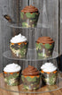 Camouflage Cupcake Wrappers - Set of 24 Reversible for Gender Reveals, Baby Showers, and Birthday Parties