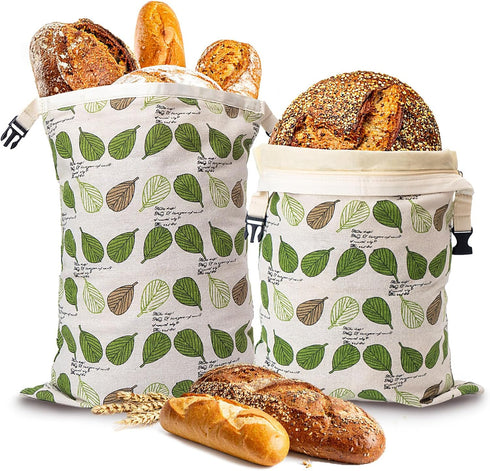 Lyvhoris Beeswax Bread Bag for Homemade Sourdough, Sourdough Bread Bags with Zipper, 2