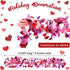 Janinka 6 Pcs Valentine's Day Tinsel Garland, 39ft Red and White Heart Metallic Decor for Wedding Party