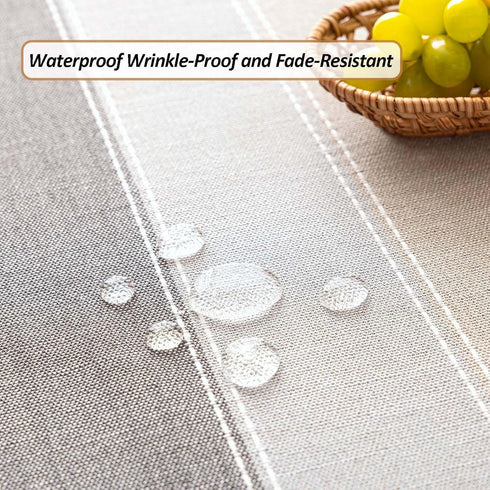 20" 60" Waterproof Coffee Table Cover, Rectangle Cotton Linen Coffee Table Cloth With Pockets And Tassel For Living