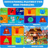 DINSUMRUG 5939.4 Tummy ABC Kids Rug for Playroom in Noah's Ark Animals Rug Baby Play Mat Alphabet Mat Shape Color