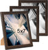 KTKDE 5x7 Picture Frame Set of 3,Walnut Wooden frames, Vertical & Horizontal