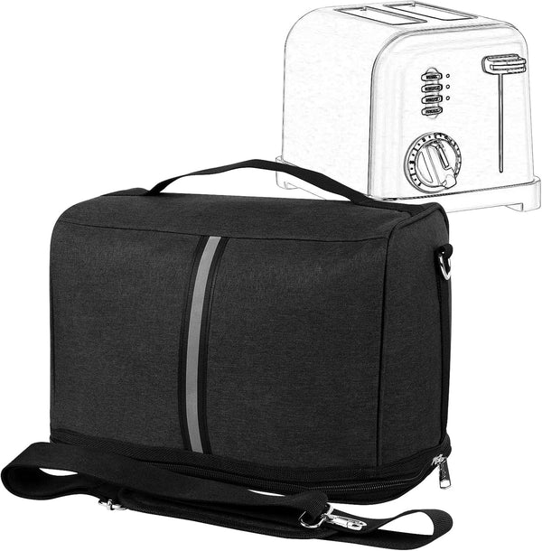 Toaster Portable Storage Bag, Compatible with Most 2-Slice Toasters and Extra Accessories (Dark Grey)