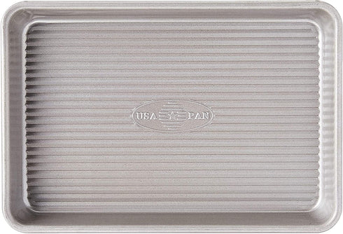 USA Pan Bakeware Mini Sheet Baking Pan Warp Resistant with Nonstick Quick Release Coating, Aluminzed Steel, Set of 2 by USA Pan