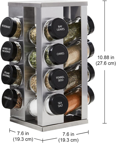 16 Countertop 5 Kamenstein Jar Heritage Revolving Spice Rack Organizer with Spices Included, FREE Spice Refills