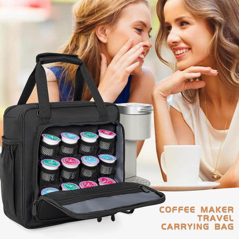 Coffee Maker Carrying Bag OUUTMEE for Keurig K-Mini or K-Mini Plus, Portable Storage Tote with Extra Pockets