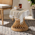 24 24 inch, Summer Boho Small Tablecltoh Square x Spring Cotton Linen Bedside Table Cloth with Tassel, Brown Nightstand